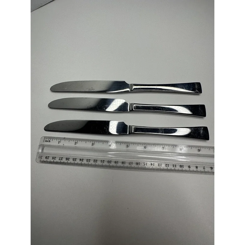 Towle Dinner Knives Solid Glossy Stainless Flatware Replacement Set of 3 Pc